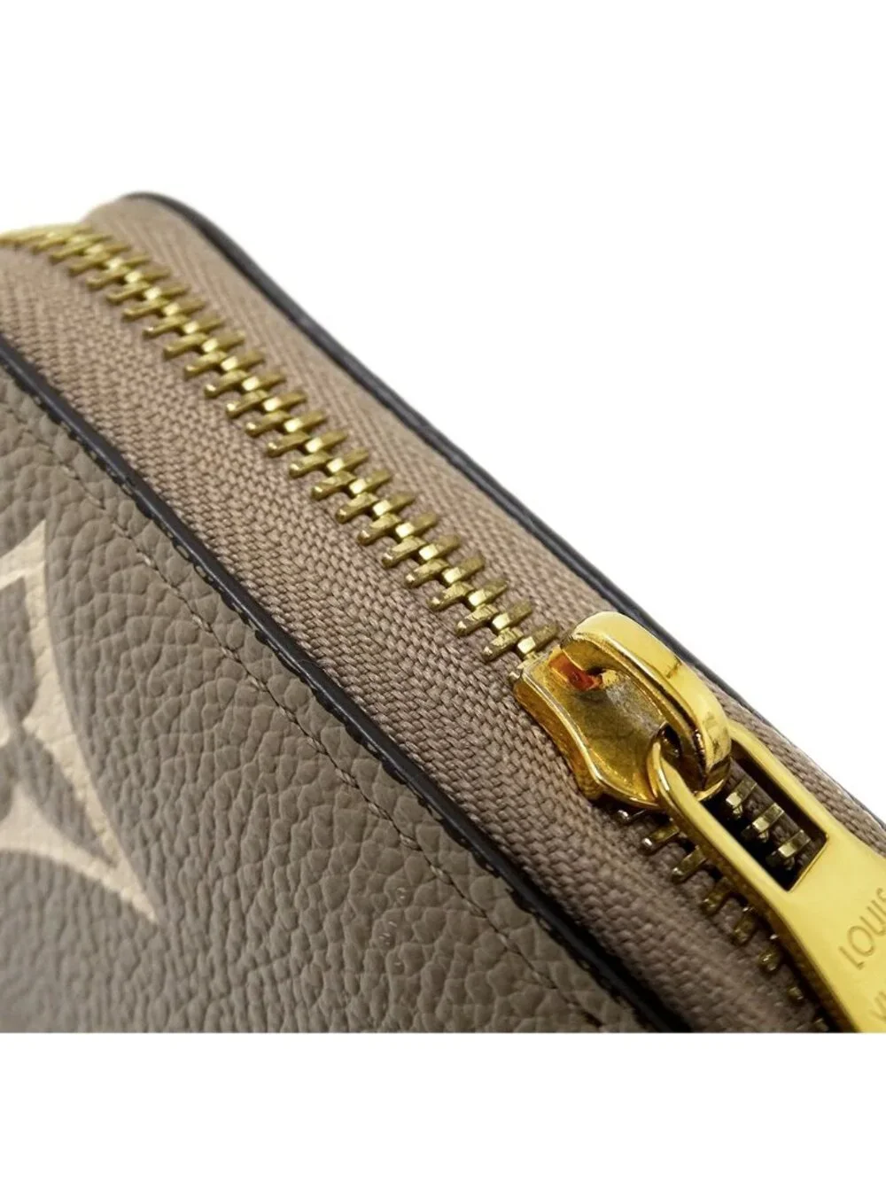 Louis Vuitton Wallet Bicolor Monogram Empreinte Zippy Tourterelle Cream Beige